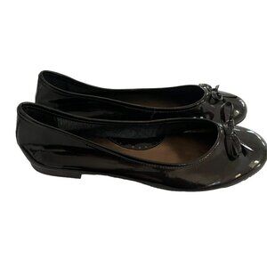 MICHELLE D Womens Brown Gloss Flats Loafers Shoes Ballet With Bow Size 1…